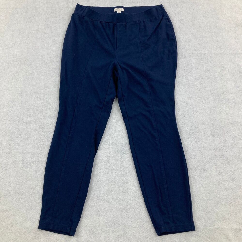 Style & Co Women's 1X Plus Size Navy Blue Pull On Ponte Knit Leggings Pants